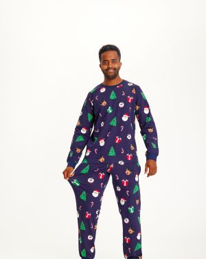 Nice Christmas Pyjamas Marinblå - Herr.