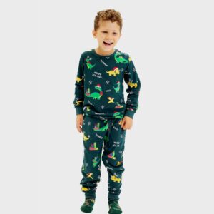 Julpyjamas för barn i ekologisk bomull, Dino