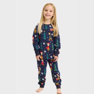 Julpyjamas för barn i ekologisk bomull, Giraff