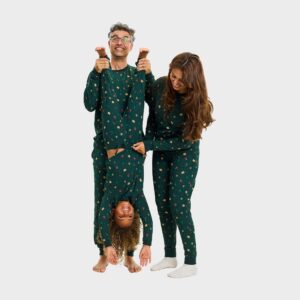 Julpyjamas för barn i ekologisk bomull, Juldröm Grön