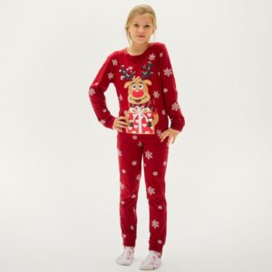 Julpyjamas för barn i ekologisk bomull, Rudolfs Cute