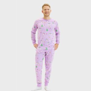 Julpyjamas för herr i ekologisk bomull, Enhörning