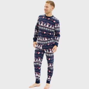 Julpyjamas för herr i ekologisk bomull, Julhjärta