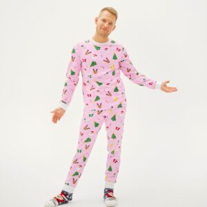 Julpyjamas för herr i ekologisk bomull, The Pinkish