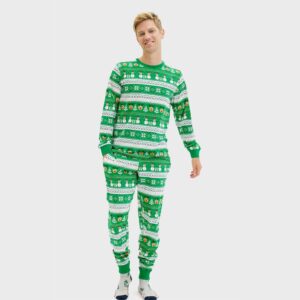 Julpyjamas för herr i ekologisk bomull, Ultimat grön