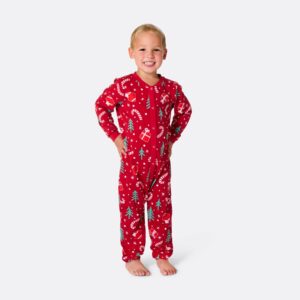 Julmönster Overall Röd Julpyjamas Barn