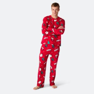 Xmas Röd Julpyjamas Herr