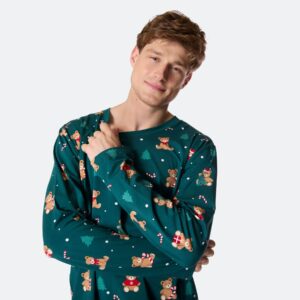 Teddybjörn Grön Julpyjamas Herr